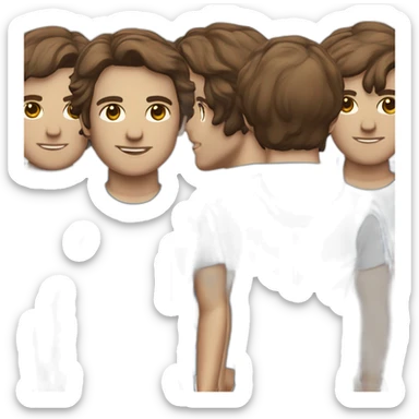 retro 70s blue and red gym clothes for a modern white uni male student sticker