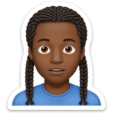 black man with micro near mouth sticker