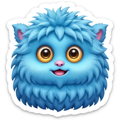 A cute fluffy monster with big sparkling eyes sticker