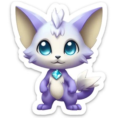 a anthro chibi-style shiny gem-sparkle-Fakémon-hybrid full body sticker