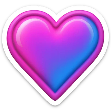 Neon pink and blue heart sticker
