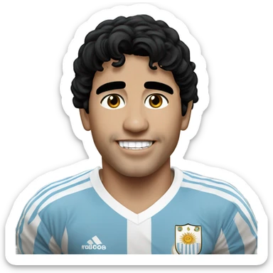 maradona argentina young smile sticker