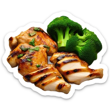 grill chicken with broccoli sticker