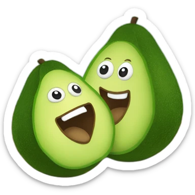 Fluffy stuffed avocados are having a dance battle. sticker