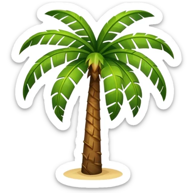 Toony Palm Tree: flat body leafs no floor sticker