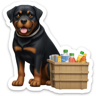 Rottweiler hauling a load  sticker