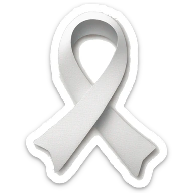 White ribbon for lung cancer  sticker