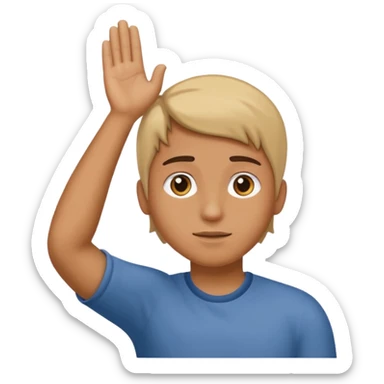 😝👋🏼Derrien la tête la main  sticker