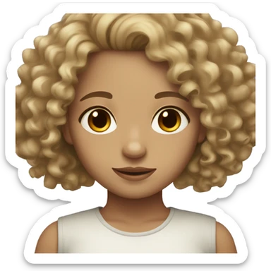 dark blond curly haired girl with pale olive skin big beautiful brown eyes sticker
