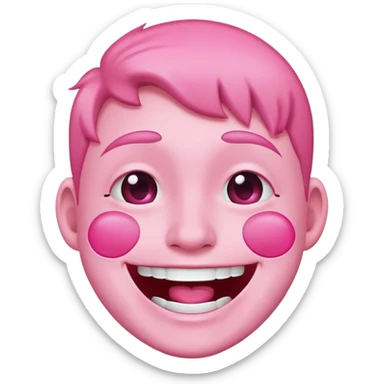 Pink face laughing with happy tears sticker