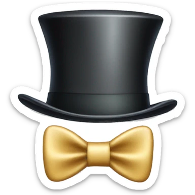 Top hat with a bow sticker