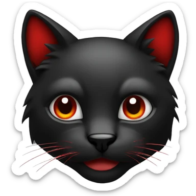 cool edgy black and red feline Fakémon sticker