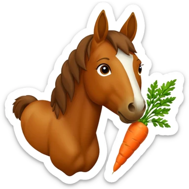 Horse eating carrot sticker