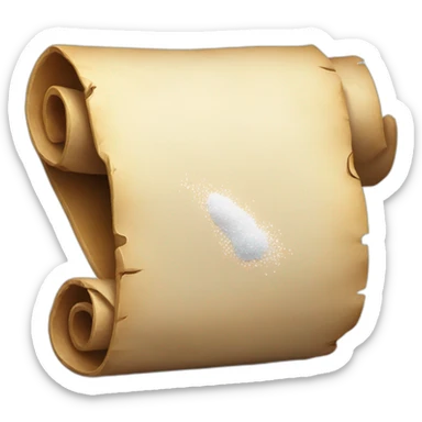 a scroll of parchment with a pile of salt sticker