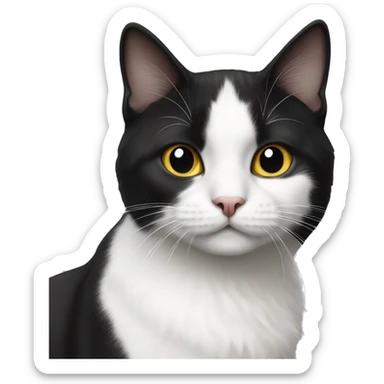 Black and white cat sticker
