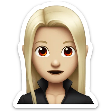 Blone vampire with straight hair and red eyes sticker