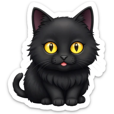 Black cat speaking I love you sticker