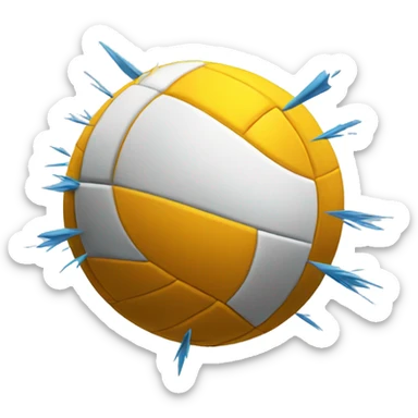 Volleyball getting spiked  sticker
