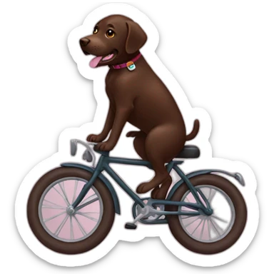 chocolate labrador on a bike sticker