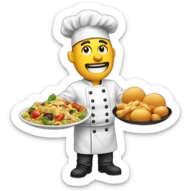 Chef reacting to the food sticker