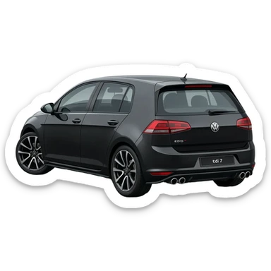 a picture of a black VW Golf GT Edition TDI MK7 2016 with black rims on an angle sticker