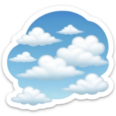 Cinematic Realistic Cirrus Emoji, High and wispy, with thin, delicate clouds stretching across the sky like brush strokes of white. The light, feathery clouds suggest clear weather and distant horizons, evoking a sense of tranquility. Soft glowing outline, capturing the essence of serene skies and airy beauty in a graceful cirrus cloud! sticker