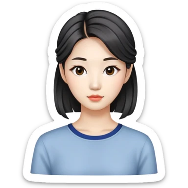 Korean woman in her 20s with modern hairstyle sticker
