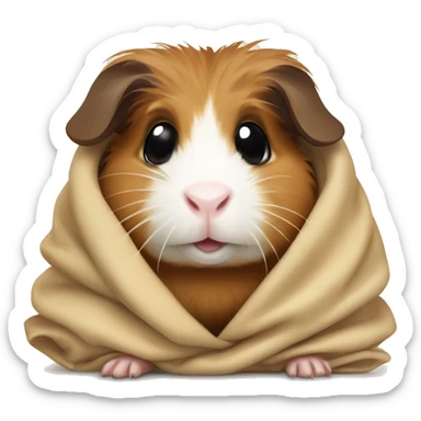Guinea pig with beige blanket sticker
