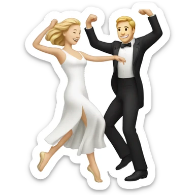 White Man and white woman dancing sticker