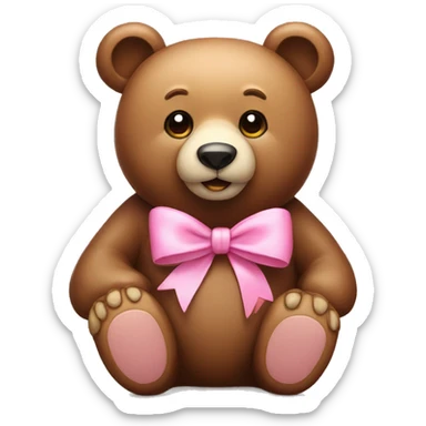 bear with pink bow sticker