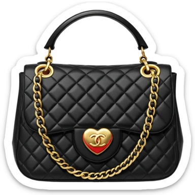 chanel heart shape bag black color bag sticker