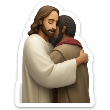Jesus hugging a church sticker