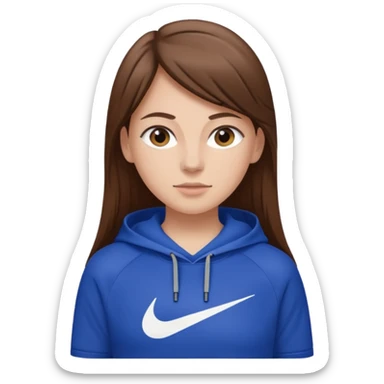 Faça uma menina de cabelo liso com uma roupa da Nike  sticker