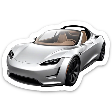 Tesla Roadster - Tesla (Model Year: 2020) (Iconic colour: Silver) sticker