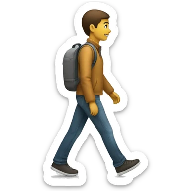 person walkign sticker