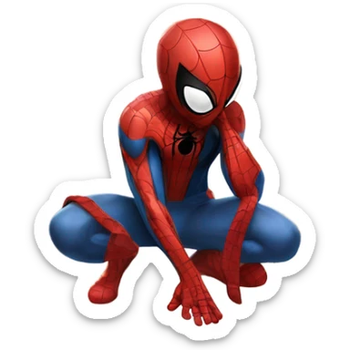 Spider-Man praying in heaven sticker