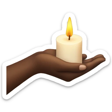 hand holding candle sticker