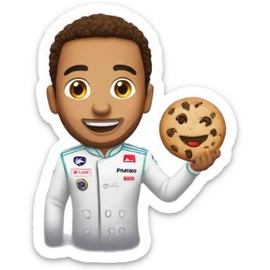 Lewis Hamilton mangeant un cookie vegan sticker
