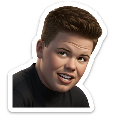 realistic portrait of smiling boy sticker