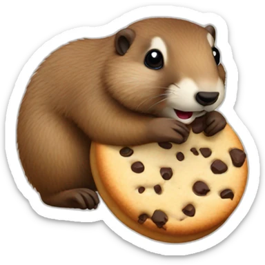 Marmot eating a cookie sticker