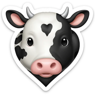 cow print heart sticker