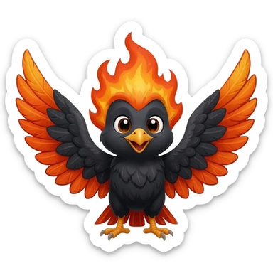 black phoenix happy sticker