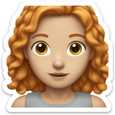 White girl with ginger hair with brown eyes and brown eyebrows sticker