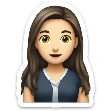 chubby, long hair, brunette, teacher, young, pretty sticker