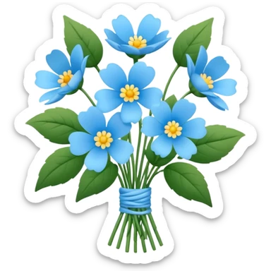 pale blue flower bouquet sticker