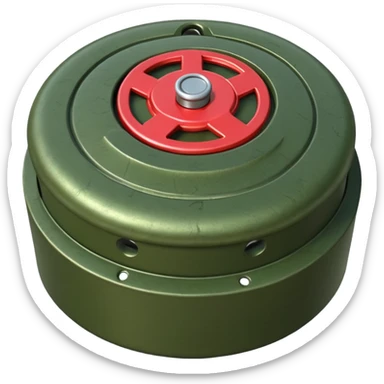 military green anti-personnel mine sticker