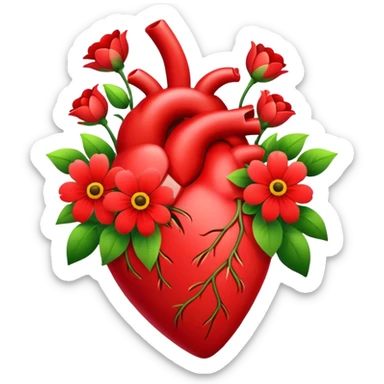 Heart with flowers  sticker