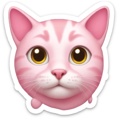 Pink cute cat sticker