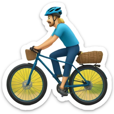una bici andando por la montana sticker