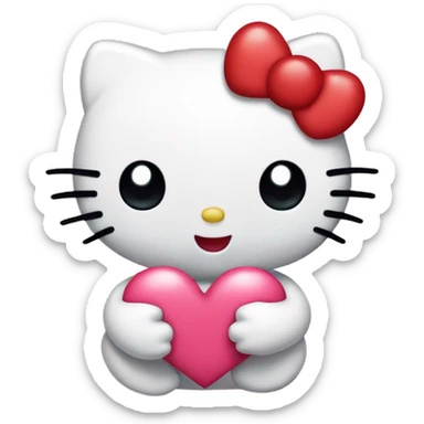hello kitty with heart sticker
